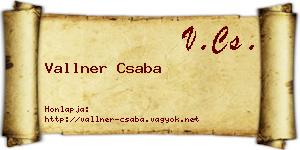 Vallner Csaba névjegykártya